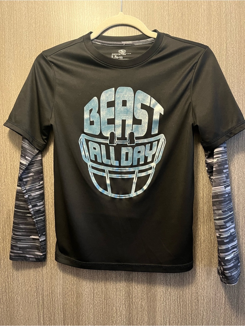 🖤$2 SALE🖤 Athletic Works - Black Tee with Blue 'Beast All Day' Graphic